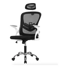 DELI - Silla De Oficina Ergonómica Blanca Con Base Metalico