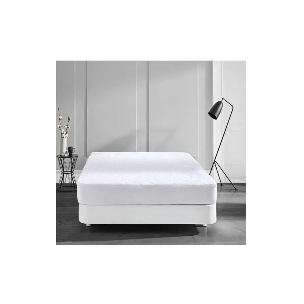 GENERICO - Cubre Colchon Protector Impermeable Elasticos - Blanco - 1,5 plazas