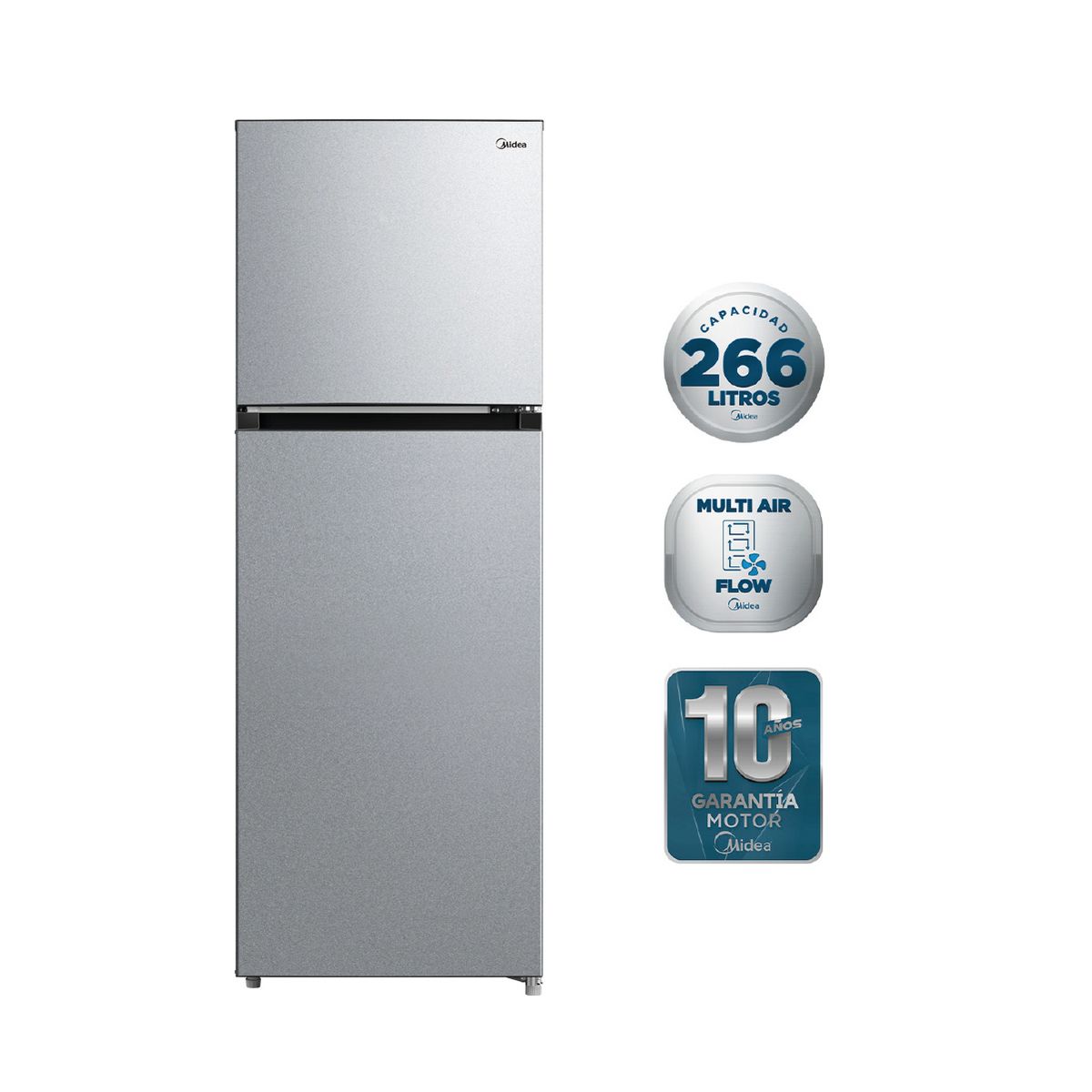 MIDEA - Refrigerador Top Freezer No Frost 236 l Silver MDRT346MTF50 Midea
