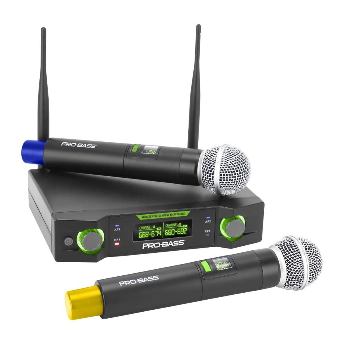 PROBASS - Micrófono Inalámbrico doble Probass UF 224 Multi Frecuencia