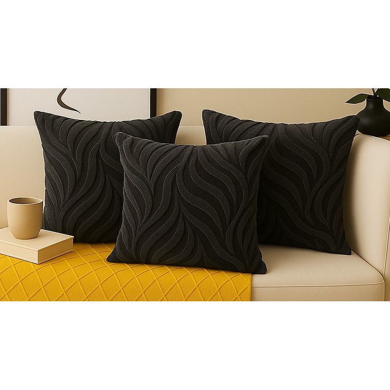 ALTERNATIVE - Pack 3 Funda Decorativa 45x45cm-Textura Aterciopelada Gris- 444