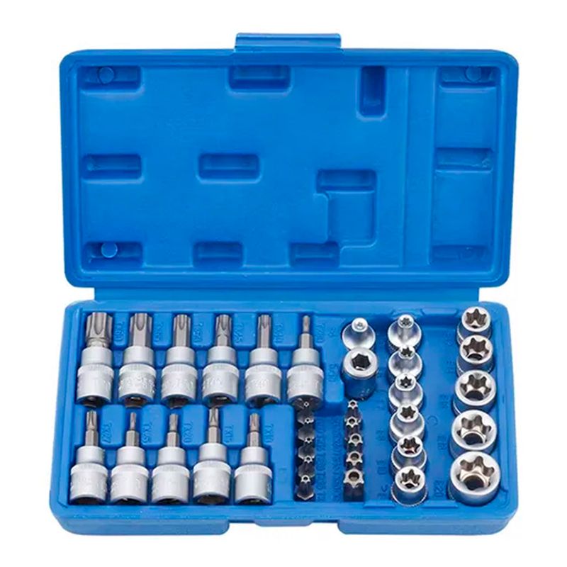 OFERTABKN - Juego Dados Torx Estrella 3/8 Hembra Macho 34 Pcs