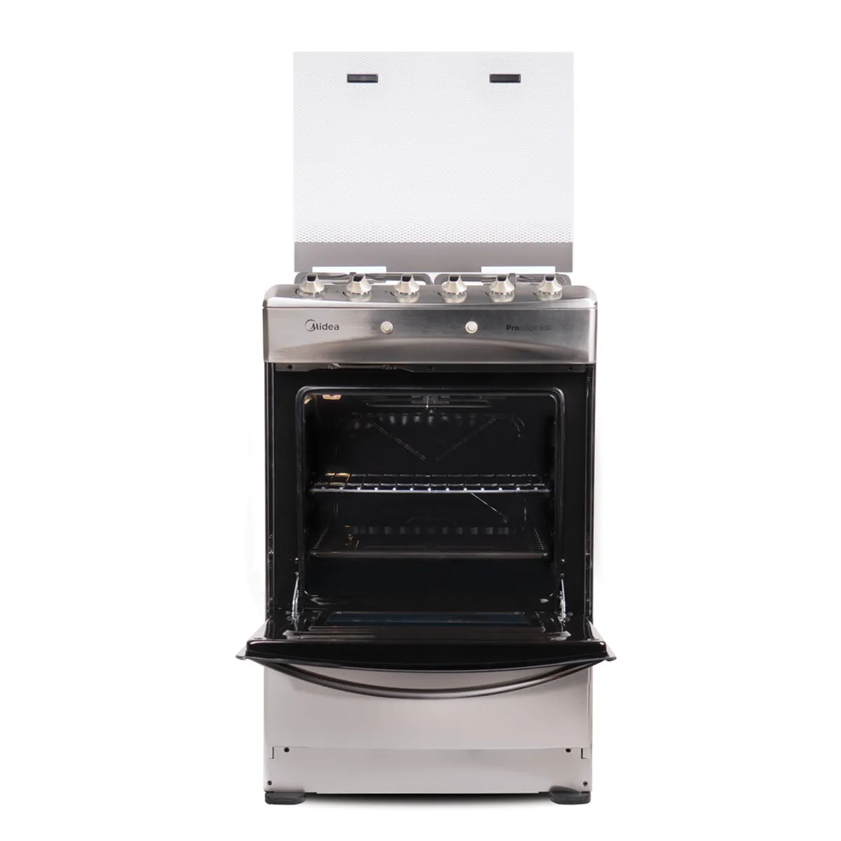 MIDEA - Cocina a Gas Licuado y Natural 4 Quemadores 24 Pulgadas/64 l Grill Silver MCG-4QPI24NS Midea