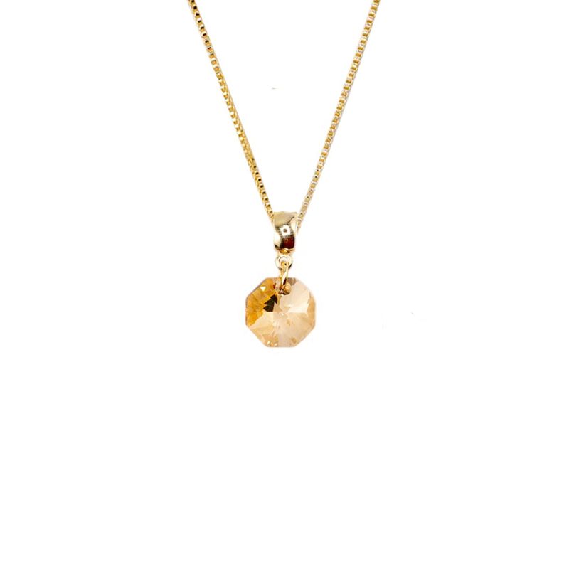 JOYAS MONTERO - Collar Lucia Gold Cristal Genuino Golden Shadow