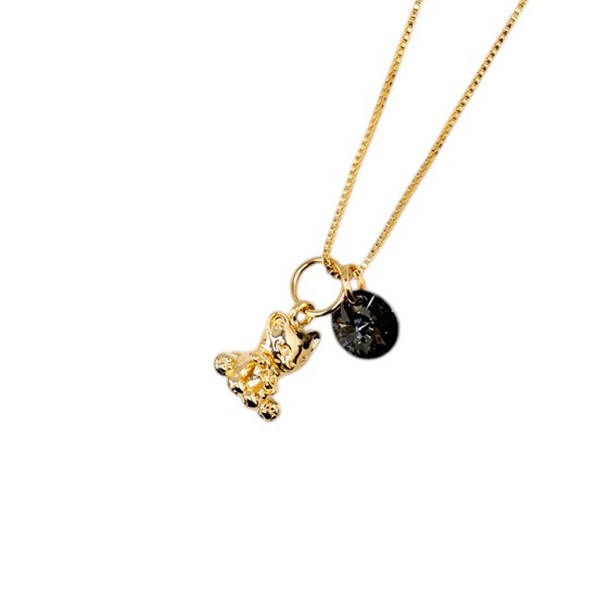 JOYAS MONTERO - Collar Gatito Gold  Baño Oro 24K creado con cristales de Swarovski® Silver Night