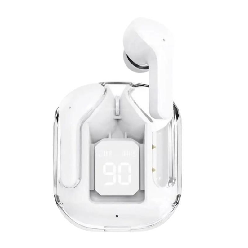 GENERICO - Audifonos Air31 Inalámbricos Pantalla Digital Transparente - Blanco