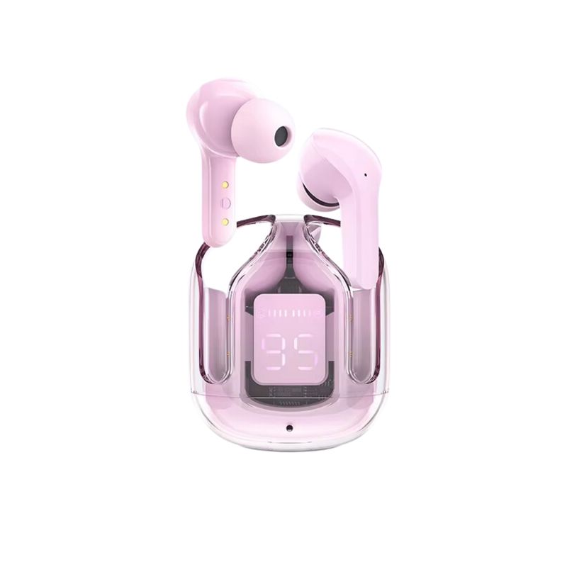 GENERICO - Audifonos Air31 Inalámbricos Pantalla Digital Transparente - Rosa