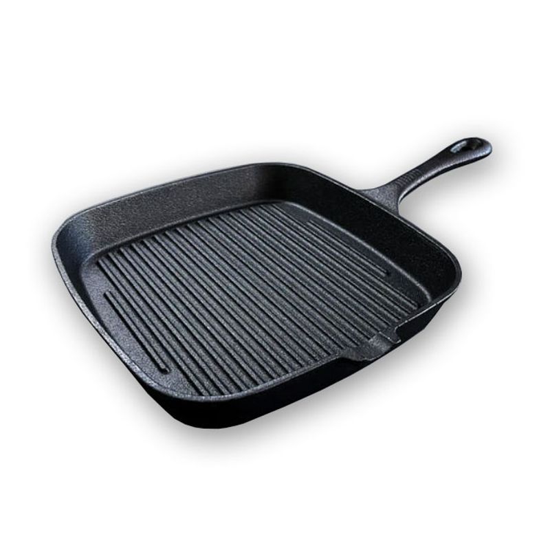 MRW - Sartén Grill Cuadrado Fierro Fundido 23cm Para Parrilla