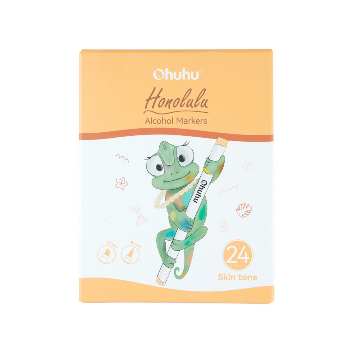 OHUHU - OHUHU 24 MARCADORES ALCOHOL PIEL +1 BLENDER PINCEL&BISELADA