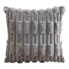 ALTERNATIVE - Funda Cojín Relieve - Gris Aterciopelada 45x45 cm - 448