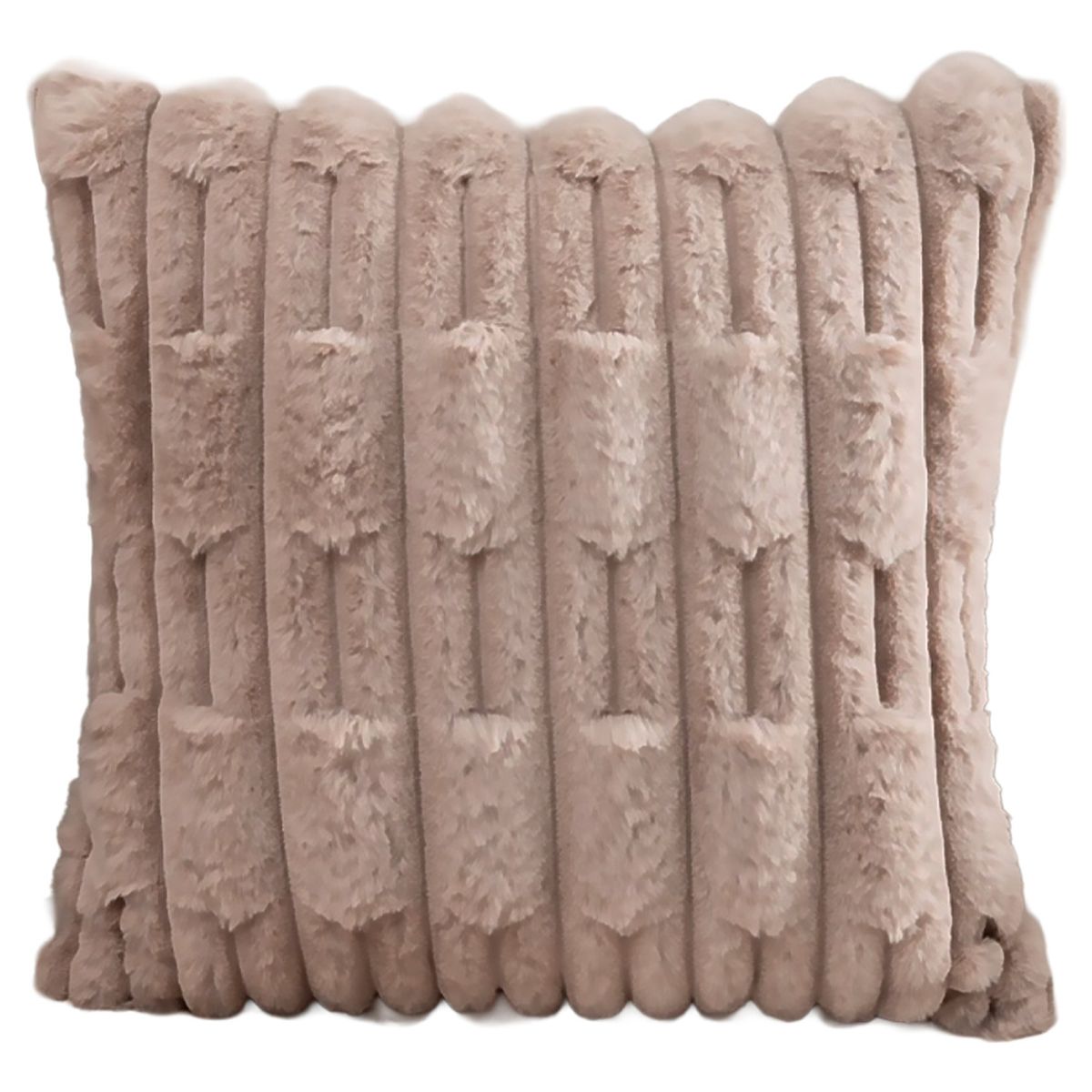 ALTERNATIVE - Funda Cojín Relieve - Marron Aterciopelada 45x45 cm - 448