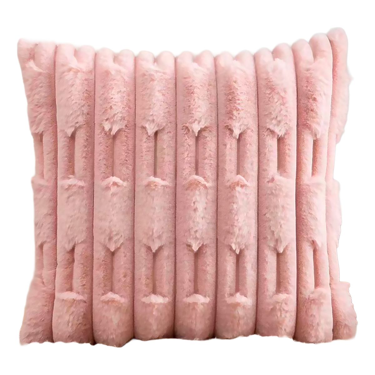 ALTERNATIVE - Funda Cojín 45x45cm Rosa Con Relieve Acolchado 448