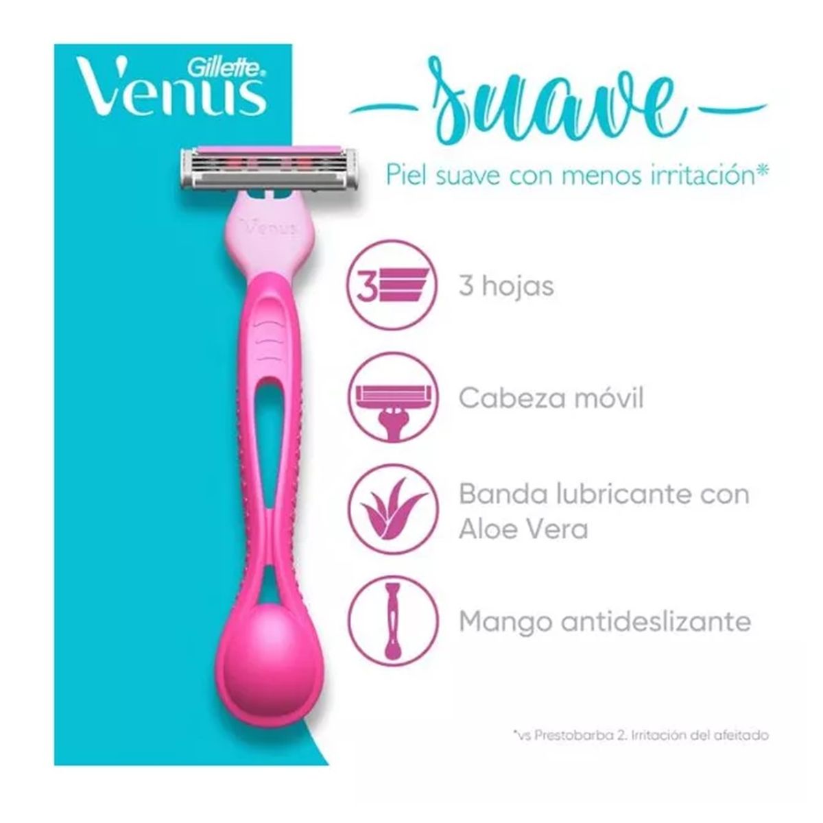 GILLETTE - Pack X4 Maquina De Afeitar Gillette Venus Suave Aloe Vera