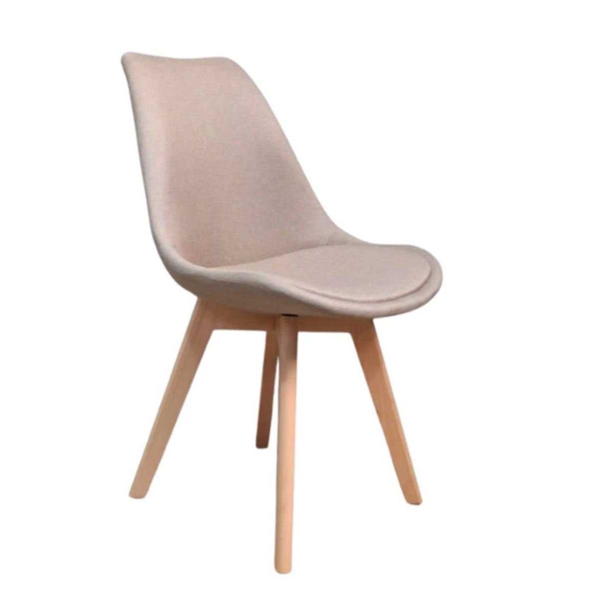 HABITA2 CHILE - Silla Comedor Acolchada Tulip Lino Beige