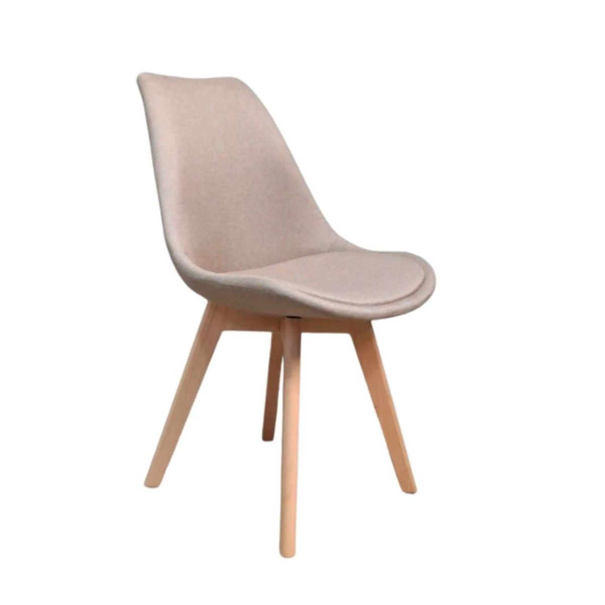 HABITA2 CHILE - Silla Comedor Acolchada Tulip Lino Beige