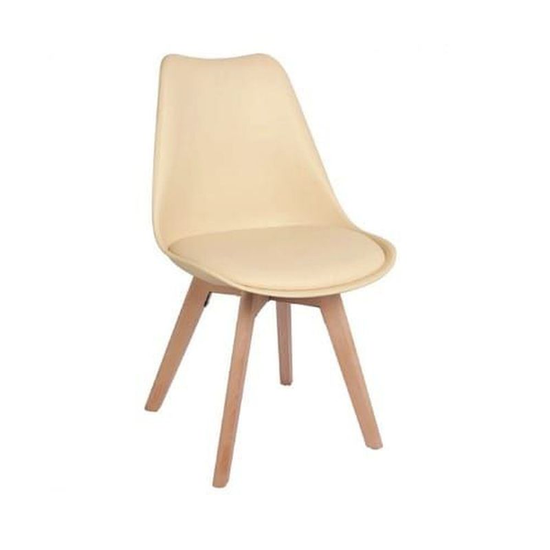 GENERICO - Silla Comedor Acolchada Tulip Lino Beige