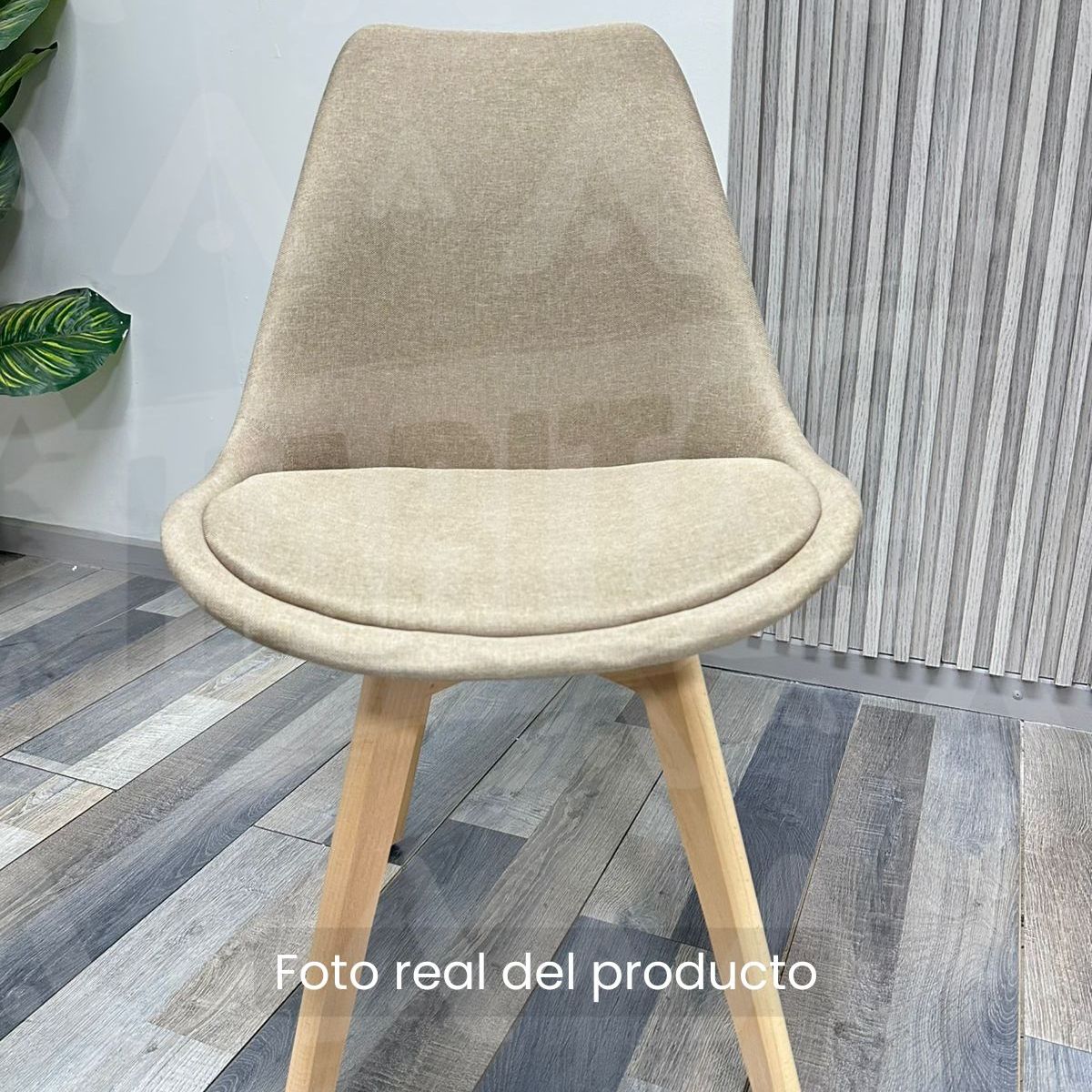 HABITA2 CHILE - Silla Comedor Acolchada Tulip Lino Beige