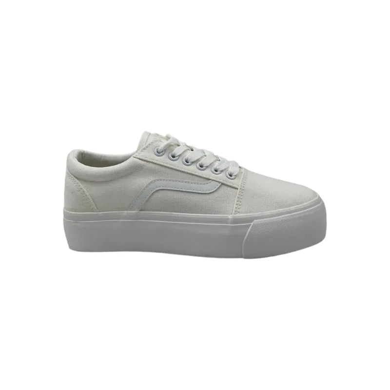 HERIEL - Zapatilla Blanca Plataforma Mujer
