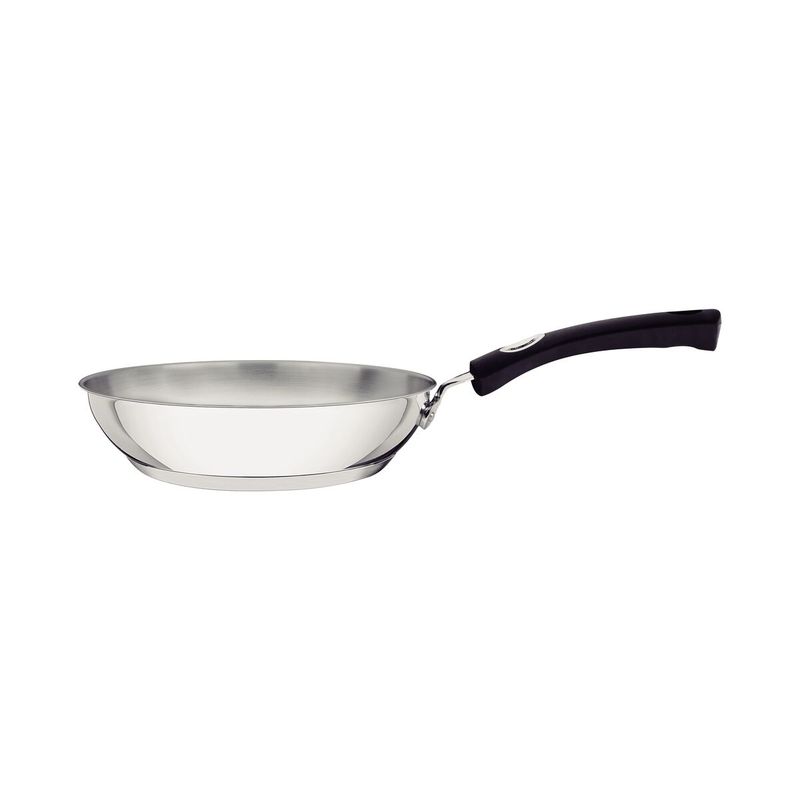TRAMONTINA - Sartén Tramontina Solar Silicone raso de acero inoxidable fondo triple con mango de silicona, de 24 cm y 2,1 L