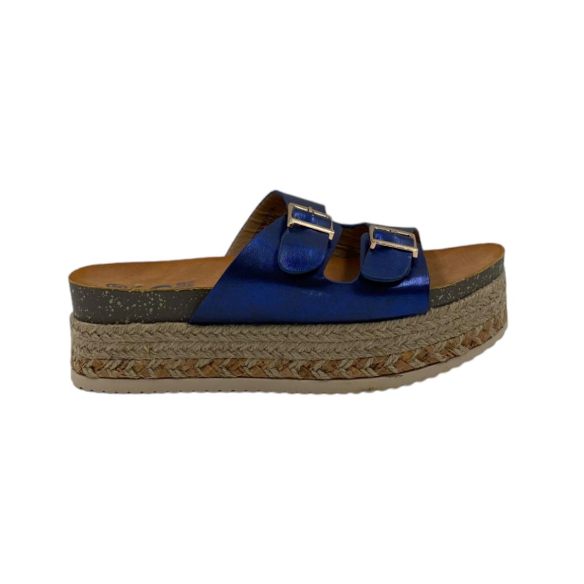 HERIEL - Sandalia Azul Hebillas Plataforma