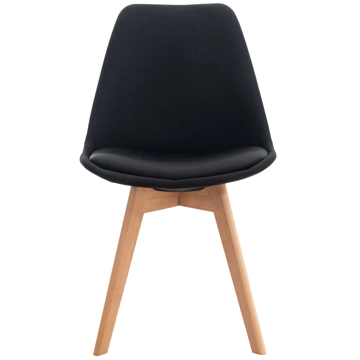 HABITA2 CHILE - Silla Comedor Acolchada Tulip Lino Negro