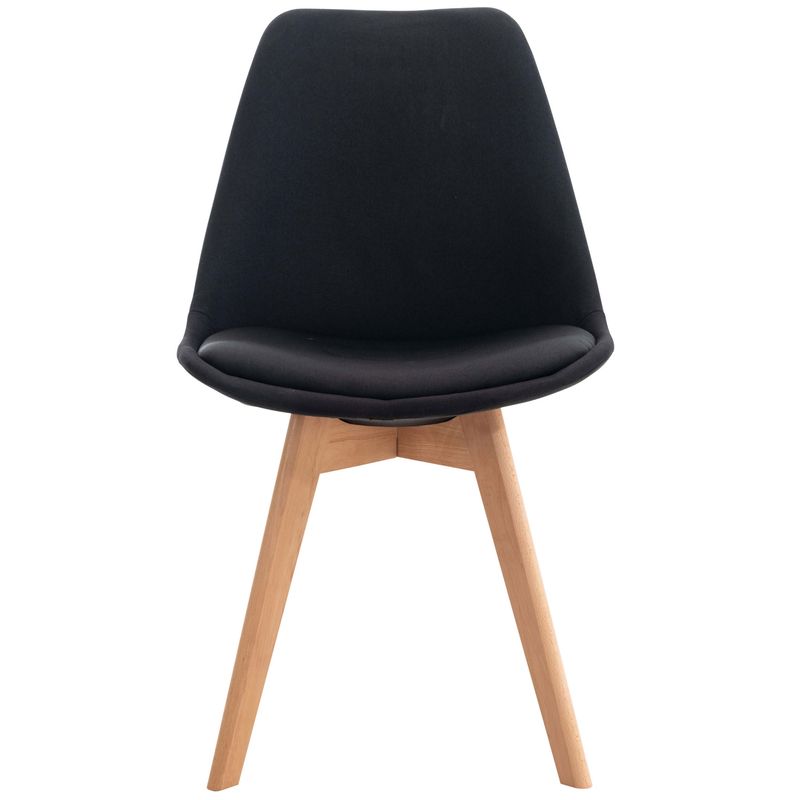 GENERICO - Silla Comedor Acolchada Tulip Lino Negro