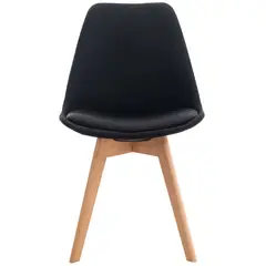 GENERICO - Silla Comedor Acolchada Tulip Lino Negro