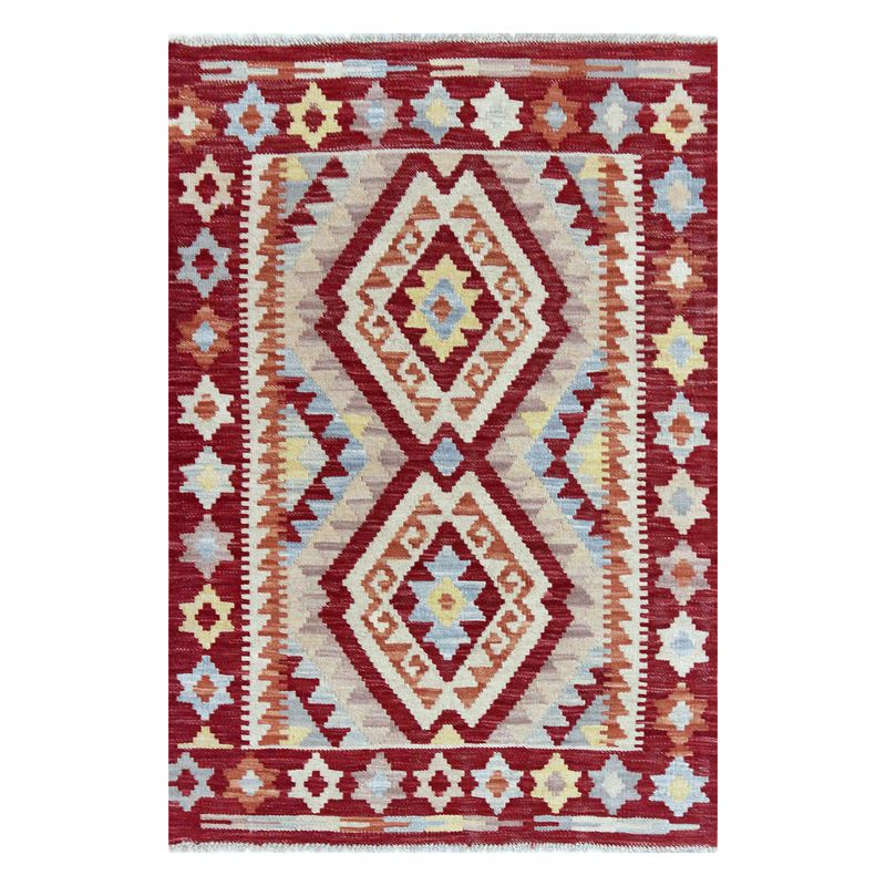 BAZHARS - Alfombra Artesanal 140X200 cm Kilim Vegi P295 BAZHARS