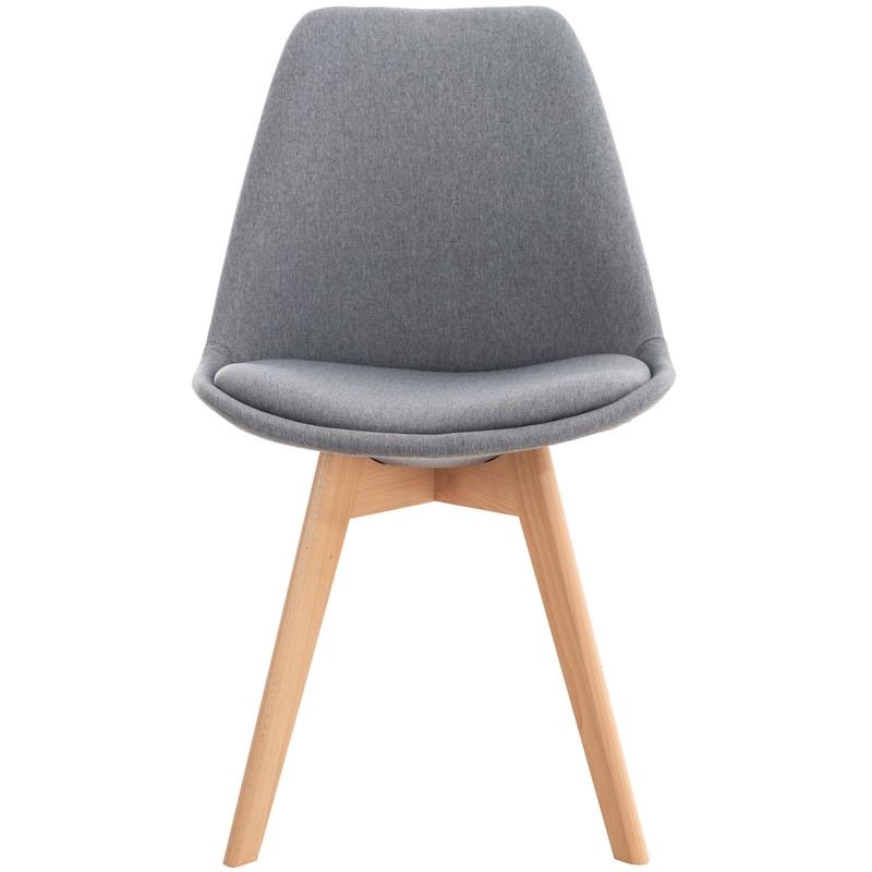 GENERICO - Silla Comedor Acolchada Tulip Lino Gris