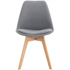 GENERICO - Silla Comedor Acolchada Tulip Lino Gris