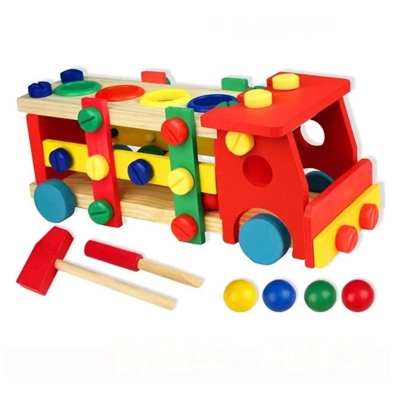 GENERICO - Camion De Madera Juguete Para Niños Desmontable Educativo