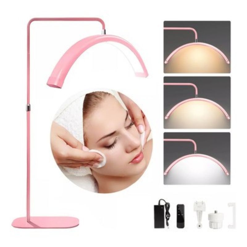 ANGELES DEL HOGAR - LAMPARA LED MEDIA LUNA PARA TRABAJOS ESTETICOS ROSA