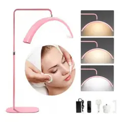 ANGELES DEL HOGAR - LAMPARA LED MEDIA LUNA PARA TRABAJOS ESTETICOS ROSA