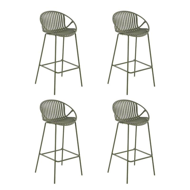 PLOS - Silla Piso Bar Taburete Terraza Pack X4 Plos Palermo Verde