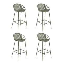 PLOS - Silla Piso Bar Taburete Terraza Pack X4 Palermo Verde