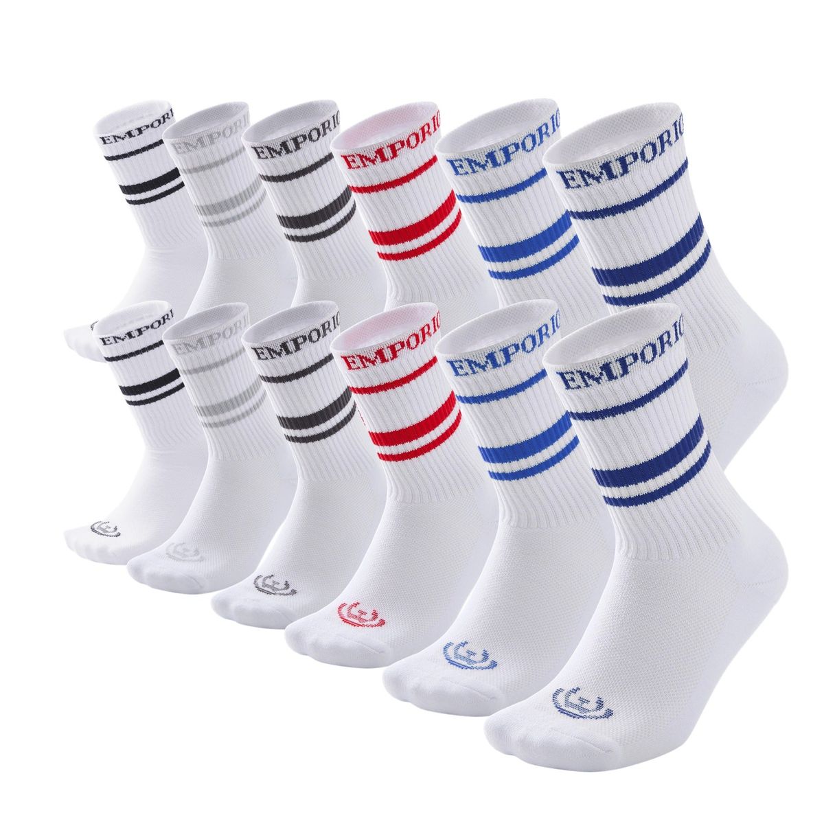 GIOVACCHINO - Pack de 12 Calcetines Largos Deportivos Algodón Unisex