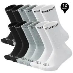GIOVACCHINO - Pack de 12 Calcetines Largos Deportivos Algodón Unisex