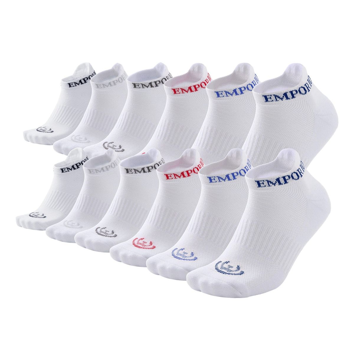 GIOVACCHINO - Pack de 12 Calcetines Tobilleros Deportivos Algodón Unisex