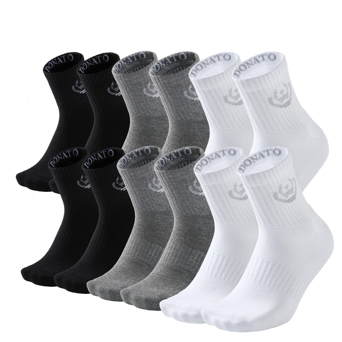 GIOVACCHINO - Pack de 12 Calcetines Cortos Deportivos Algodón Acolchonado Unisex