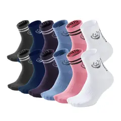 GIOVACCHINO - Pack de 12 Calcetines Cortos Deportivos Algodón Acolchonado Mujer