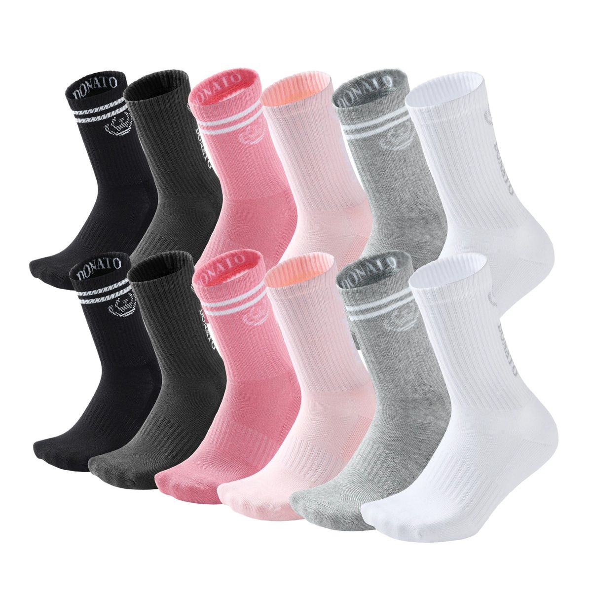 GIOVACCHINO - Pack de 12 Calcetines Largos Deportivos Algodón Acolchonado Mujer