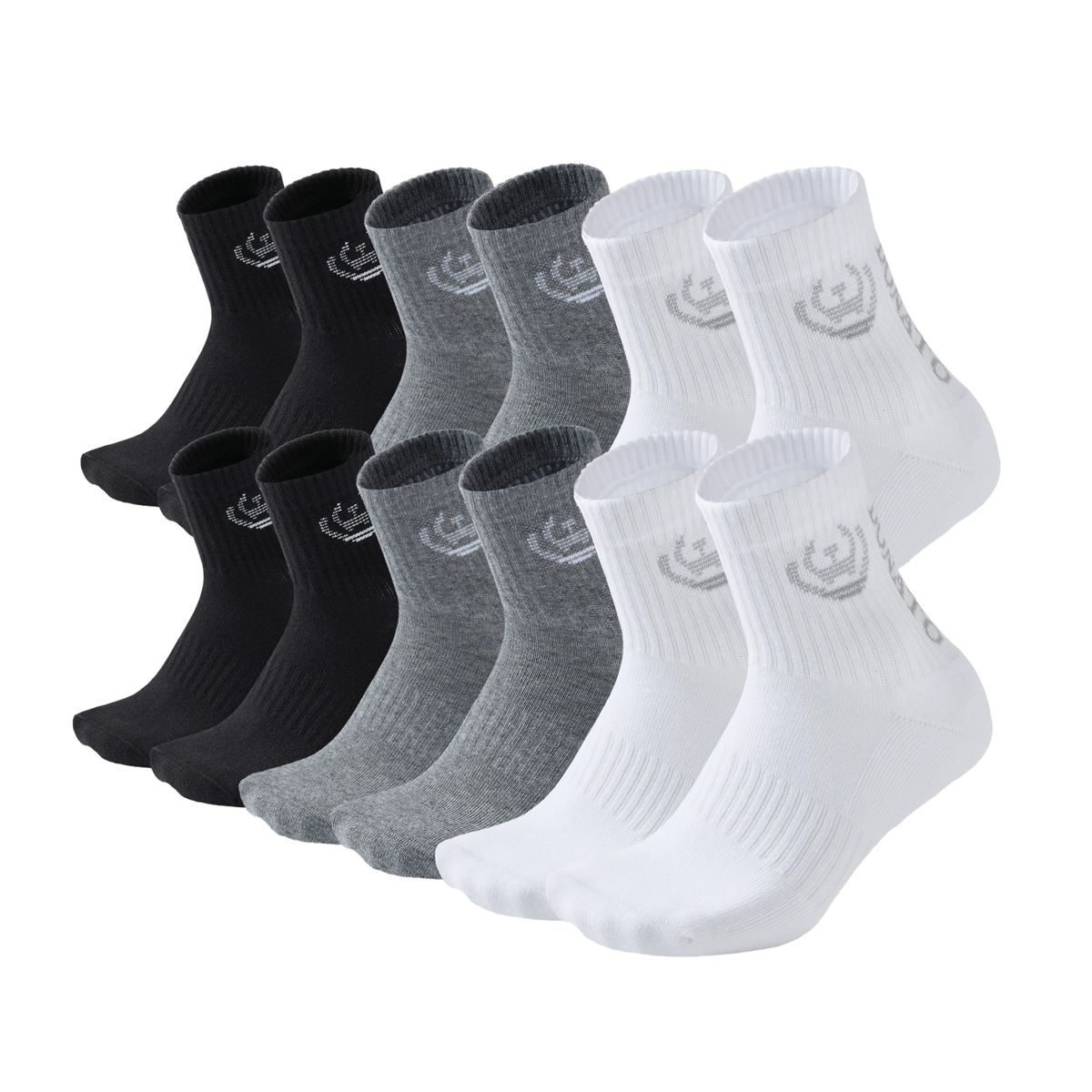 GIOVACCHINO - Pack de 12 Calcetines Cortos Deportivos Algodón Acolchonado Unisex