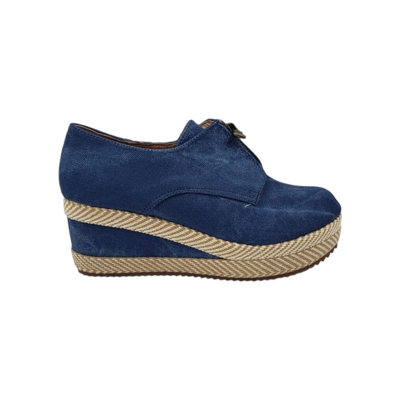 HERIEL - Zapato Panchita Azul Plataforma.