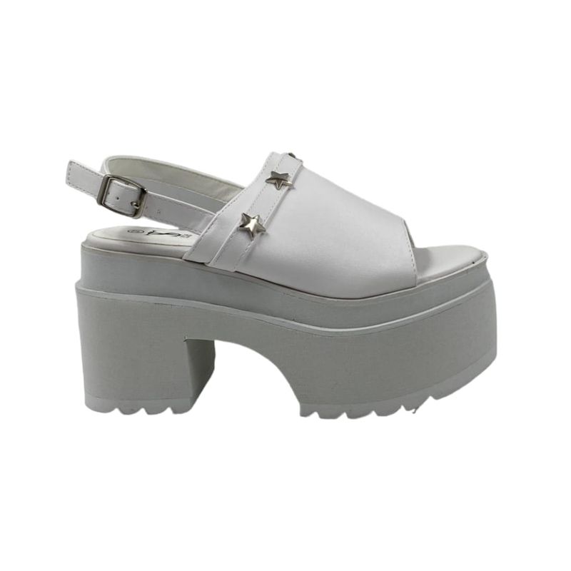 HERIEL - Sandalia Blanca Plataforma Mujer