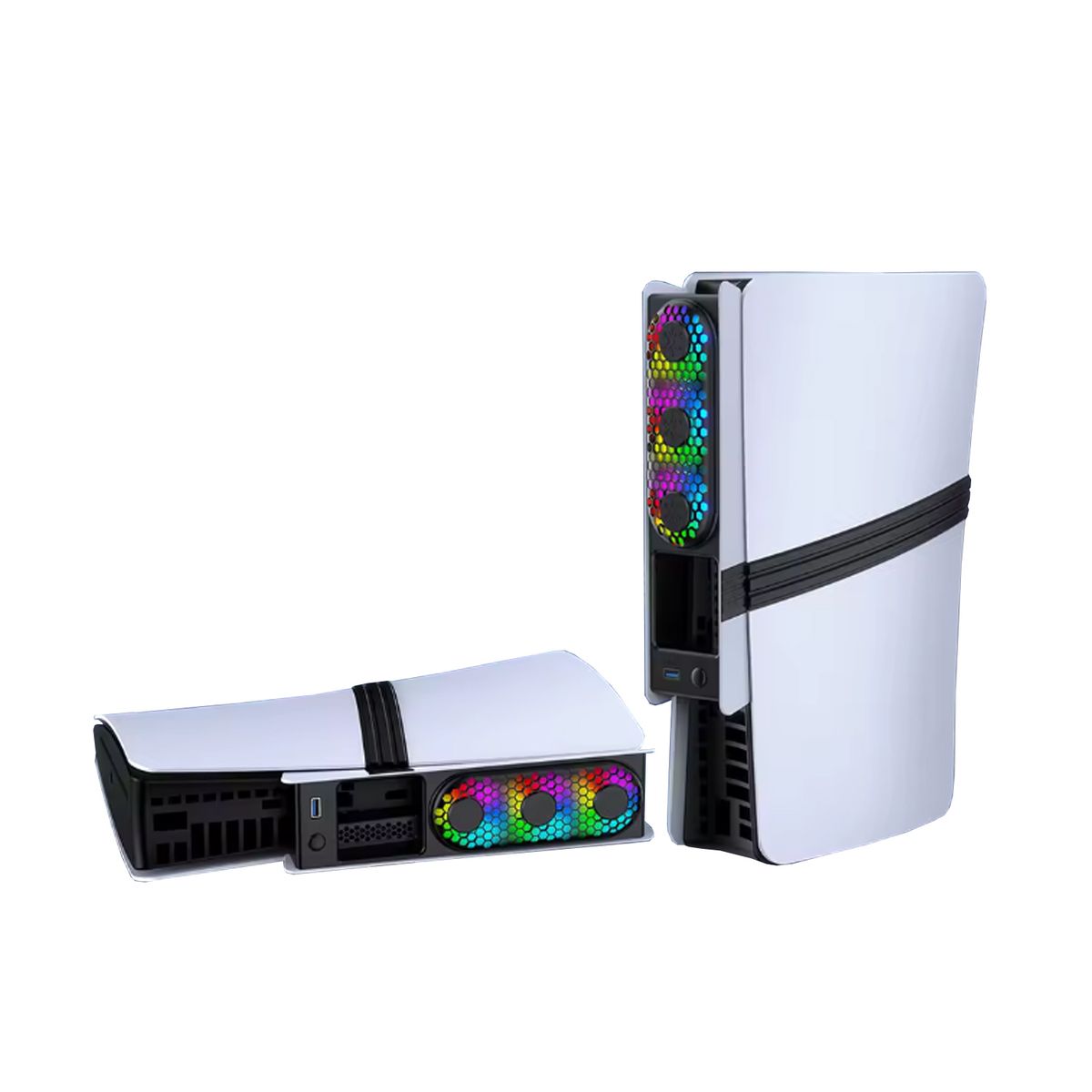 GENERICO - Ventilador Extractor RGB Para Consola PS5 SLIM y PS5 PRO.