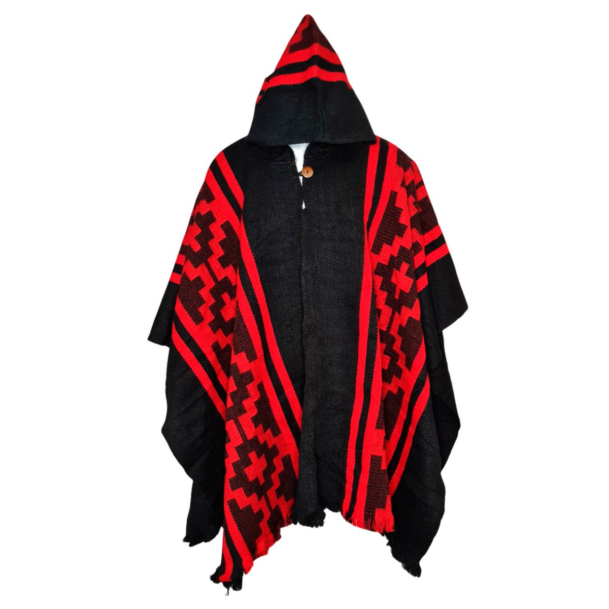 MORLAN - Poncho de Alpaca Lana Ecuatoriana Capucha Cálido Liviano