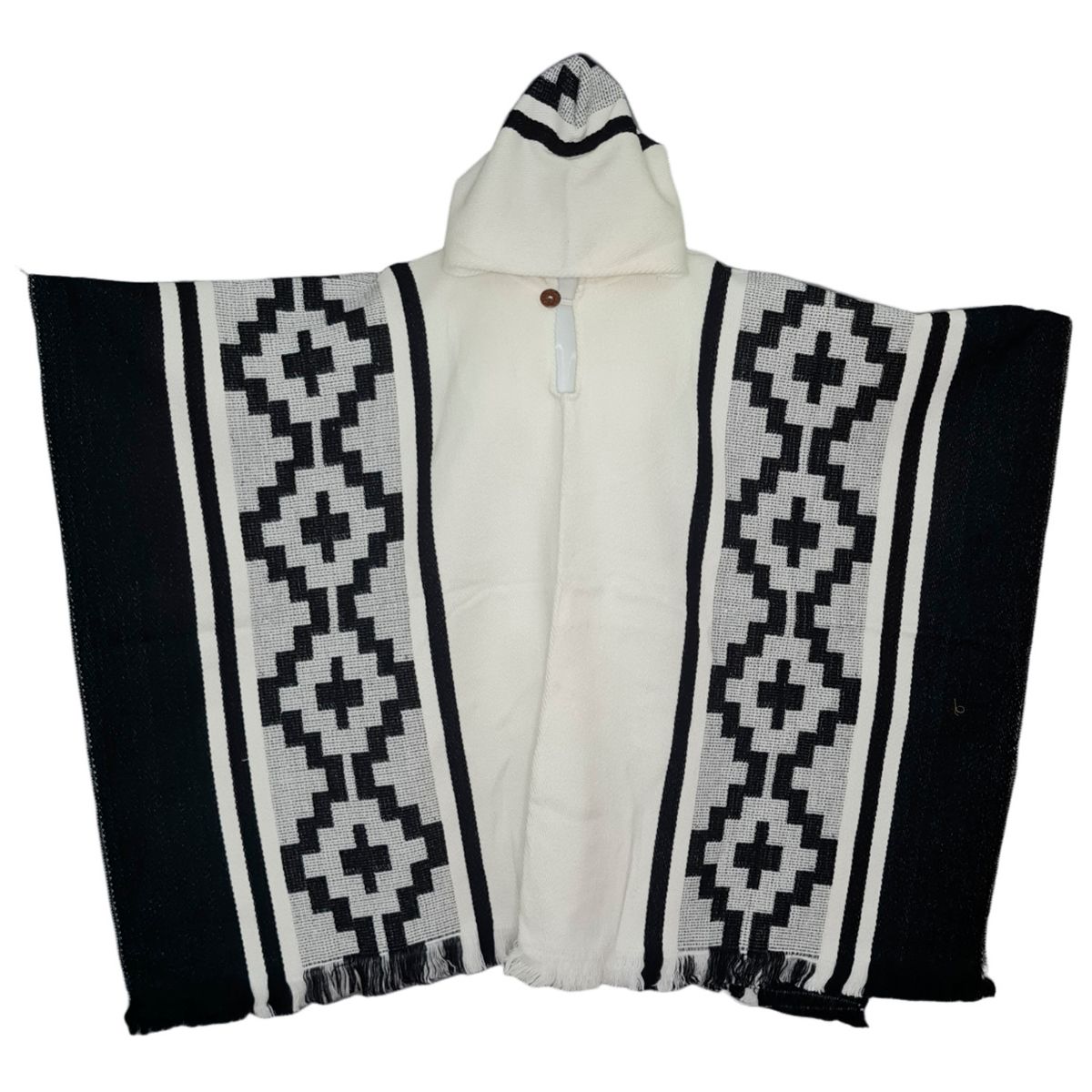 MORLAN - Poncho de Alpaca Lana Ecuatoriana Capucha Cálido Liviano