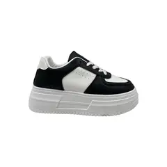 HERIEL - Zapatilla Blanca y Negra Plataforma