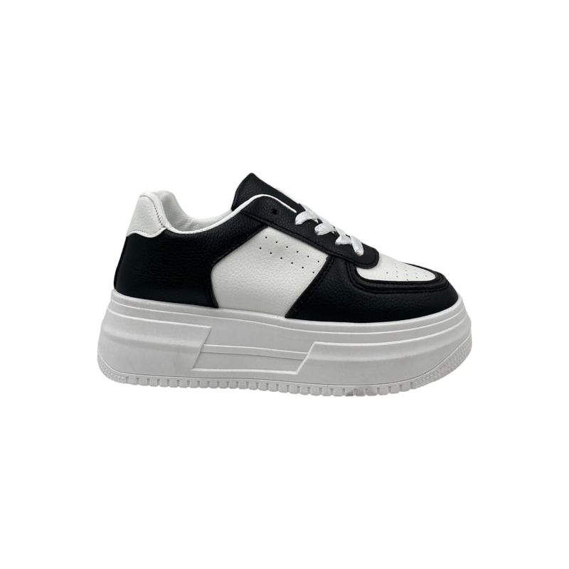 HERIEL - Zapatilla Blanca y Negra Plataforma