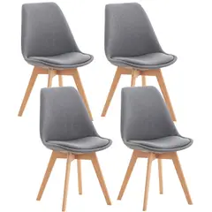 GENERICO - Pack 4 silla comedor Tulip Lino - Gris